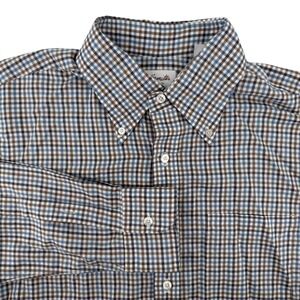 Hamilton Shirt Co Casual Dress Shirt Men L Made in USA Button Up Large Poplin